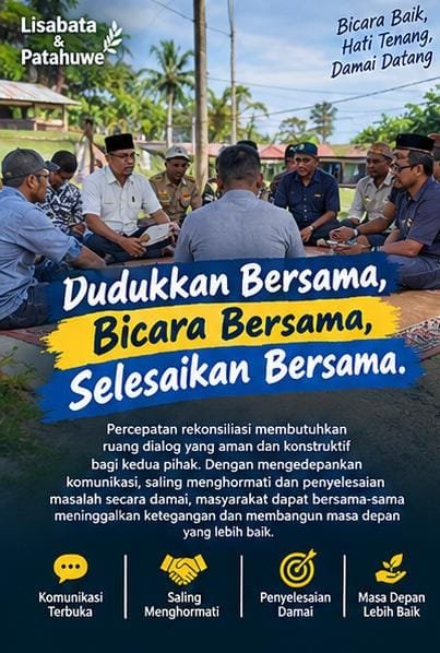 TimurParadise's tweet photo. Duduk bersama dan berbicara secara terbuka menjadi bagian penting dalam proses rekonsiliasi. Dengan mengedepankan komunikasi yang sehat, saling menghargai, dan mencari solusi bersama, berbagai persoalan dapat diselesaikan tanpa memperpanjang ketegangan. https://t.co/0w0LNxHAEH