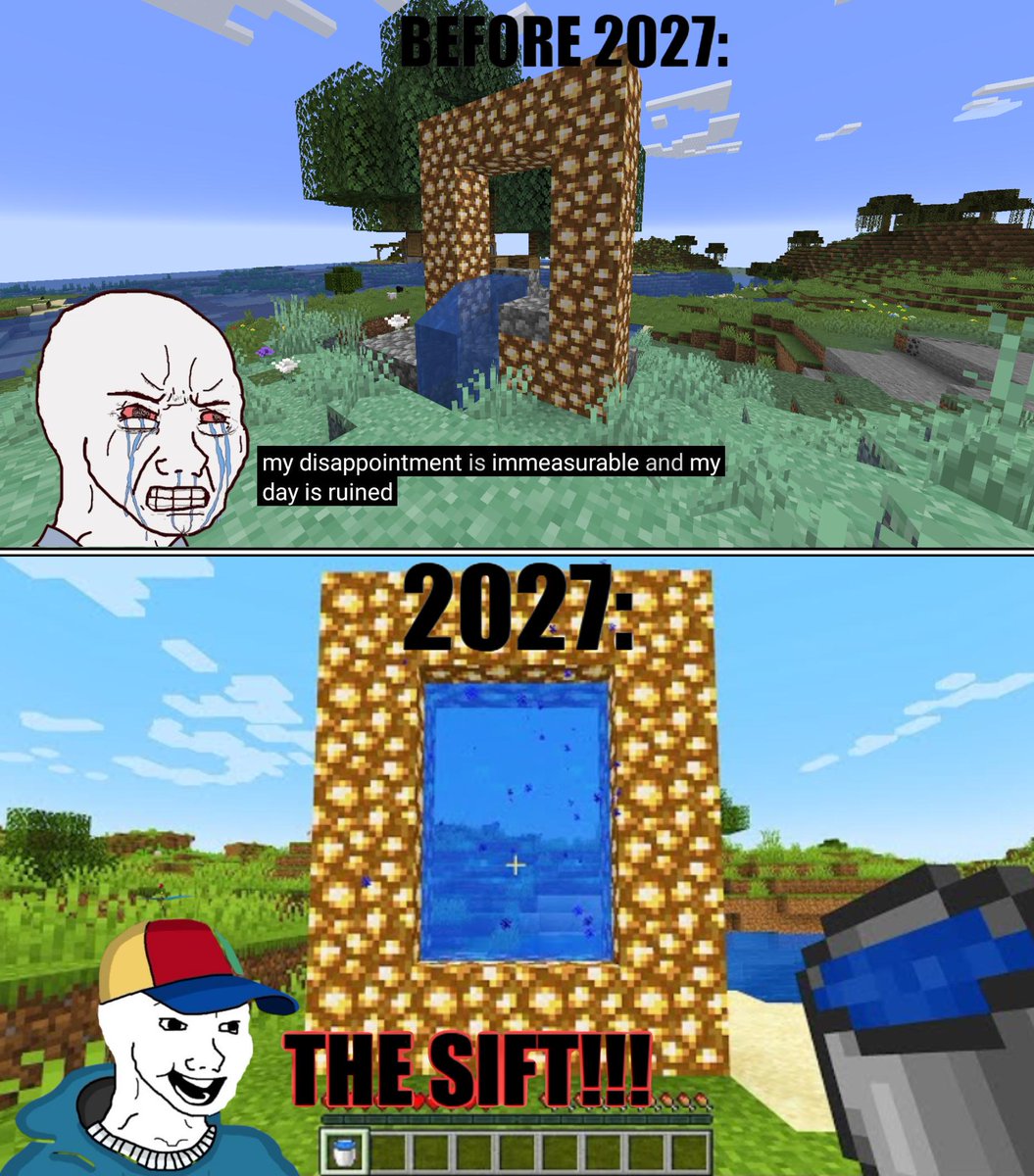 MinecraftMeme16's tweet photo. Finally, minecraft is adding a new dimension after more than a decade! https://t.co/iLs6Jsig8g