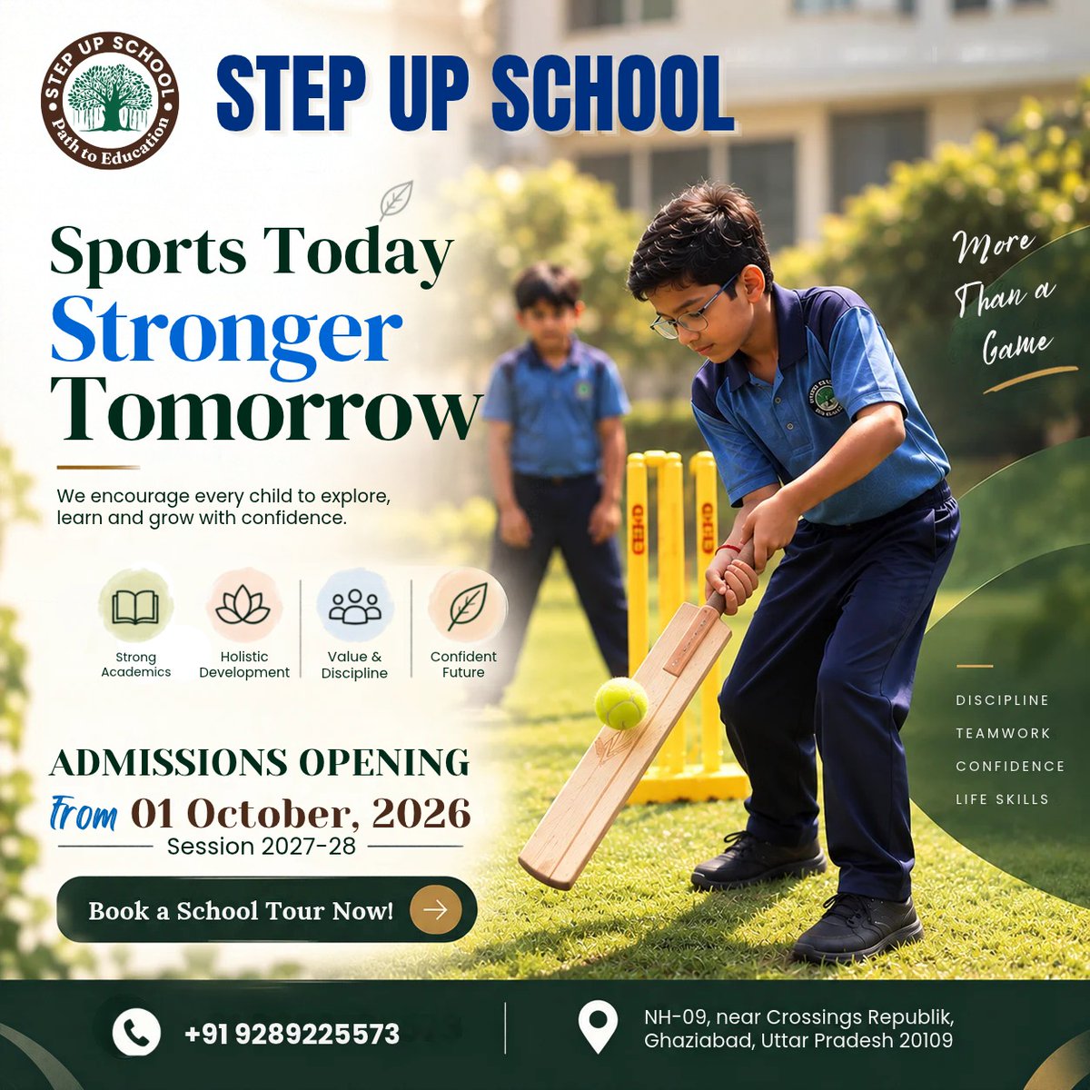 StepUpSchool2's tweet photo. LET YOUR CHILD DISCOVER THE CHAMPION WITHIN.

Every child needs the opportunity to play, compete, challenge themselves and discover what they’re capable of.

At STEP UP SCHOOL, sports are an integral part of the learning experience, helping your child develop discipline, teamwork https://t.co/sxBs0RpQbo
