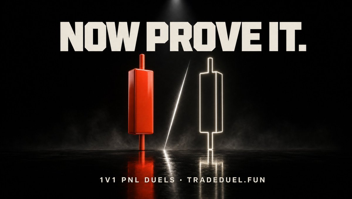 PnLDuel's tweet photo. Everyone's a 100x trader in the replies.

Now prove it.

⚔️ 1v1 PnL duels on Solana & Robinhood Chain
→ Same stake, locked in escrow
→ Trade from your own wallet, any launchpad coin
→ Best realized PnL at the bell takes the pot

No screenshots. No cap. Just on-chain receipts.

Tag the friend who never shuts up about his calls 👇

https://t.co/ACPxzqgzvH
