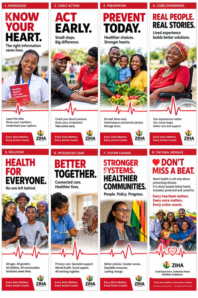 zihazimbabwe's tweet photo. ❤️ DON’T MISS A BEAT

Heart disease can hide in plain sight.
Know your numbers. Recognise the signs. 

Take action. Protect your heart.
Every heartbeat matters. Every voice matters.

#WorldHeartDay #DontMissABeat #ZIHA https://t.co/ATiztQhcTt
