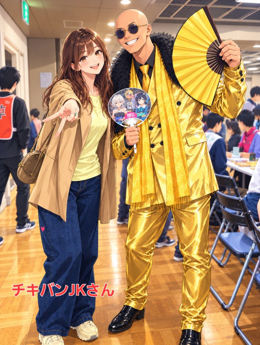 sai19730502's tweet photo. 遅れポンチキでお恥ずかしいのですが、マイブームの1つに生成AIで画像を編集するのにハマってますw
一昨日の社団戦での写真をアップさせて頂きますw😎　#社団戦　#チキバンJK　#魔界さん　#運営メイドさん　#金城豪　#棋桜 https://t.co/z9wxnzsur7