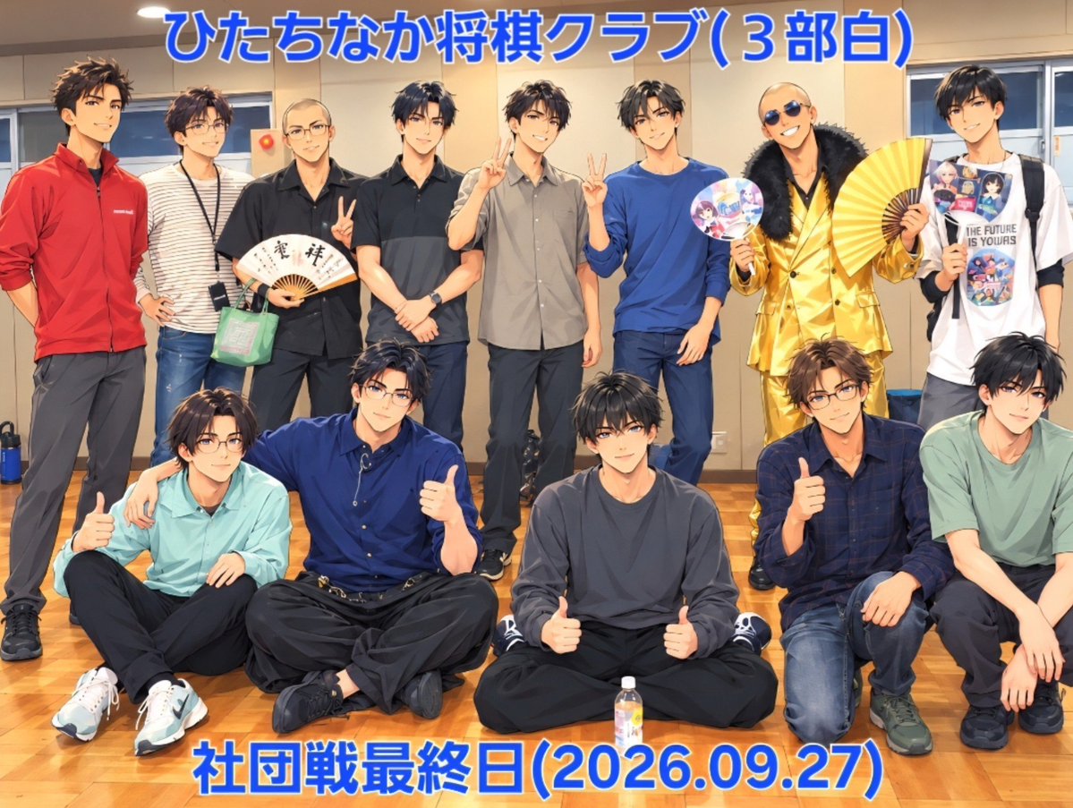 sai19730502's tweet photo. 遅れポンチキでお恥ずかしいのですが、マイブームの1つに生成AIで画像を編集するのにハマってますw
一昨日の社団戦での写真をアップさせて頂きますw😎　#社団戦　#チキバンJK　#魔界さん　#運営メイドさん　#金城豪　#棋桜 https://t.co/z9wxnzsur7