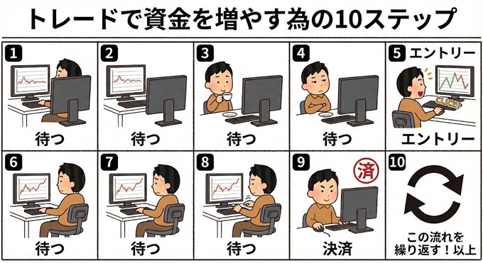JO0sthSYpVRt2hn's tweet photo. トレーダーの仕事の8割は、待つこと。 https://t.co/ylBVVNJxyk