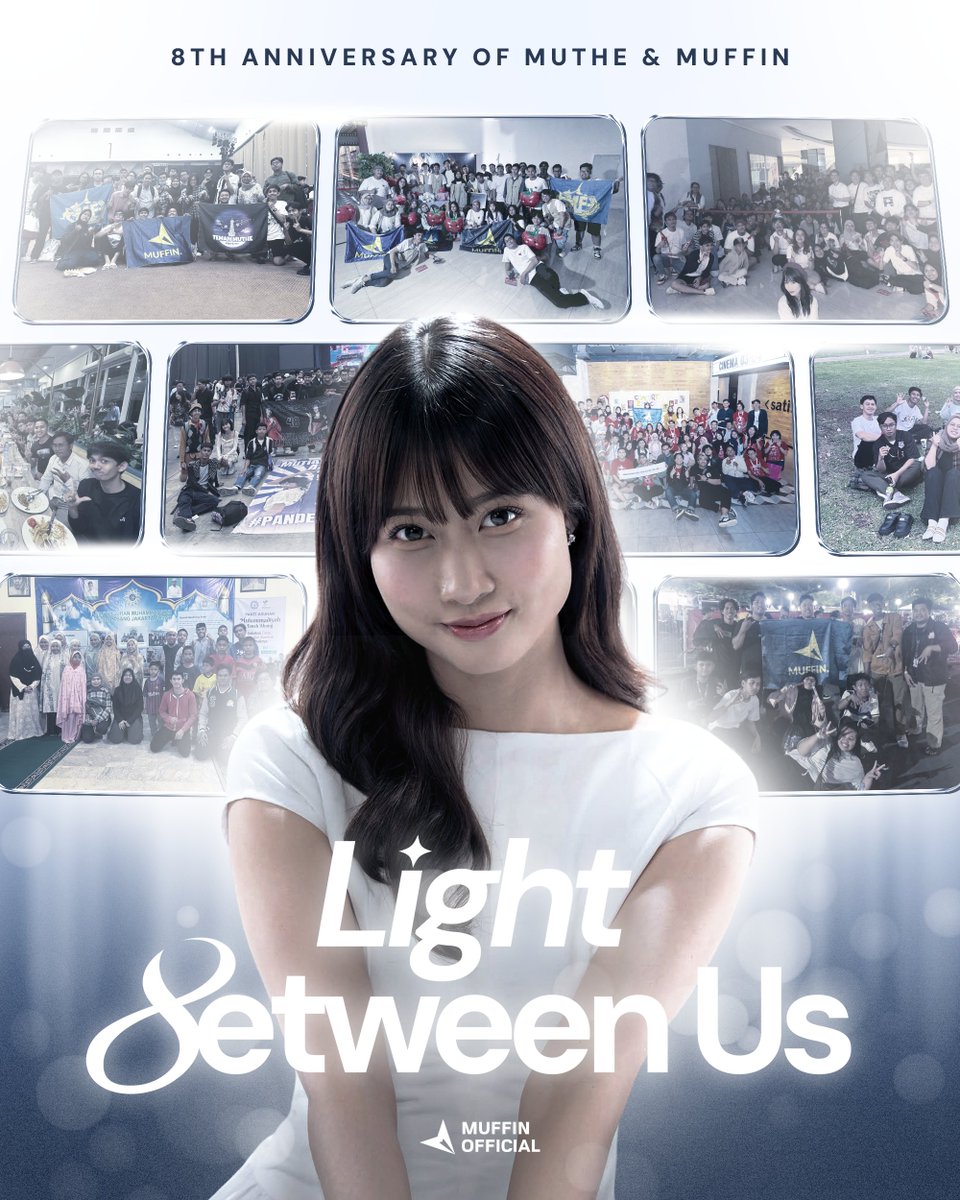 MuffinOfficial_'s tweet photo. ✨8TH ANNIVERSARY✨

"Light Between Us"🤍✨

8 tahun bukanlah perjalanan yang singkat. Banyak cerita, tawa, dan perjuangan yang telah kita lewati bersama sejak langkah pertama diawali.

Bagi kami, @A_MutheJKT48 adalah cahaya yang selalu hadir di atas panggung. Membawa kebahagiaan, semangat, dan inspirasi lewat setiap karya dan senyumannya. Dan di saat yang sama, MUFFIN akan terus hadir menjadi cahaya penuntun lewat doa, apresiasi, dan dukungan hangat yang tak pernah padam.

"Light Between Us" bukan hanya tentang siapa yang bersinar atau siapa yang menerima pendar cahaya itu. Ini adalah tentang pijar kehangatan yang tercipta saat kita berjalan bergandengan tangan. Jika suatu hari nanti harimu terasa gelap, ingatlah bahwa ada MUFFIN yang selalu siap menemani langkahmu.

Terima kasih telah bertahan sejauh ini dan menjadi alasan terbaik bagi kami untuk terus berjalan bersama. Karena kami percaya, cahaya akan bersinar lebih terang ketika kita bersinar bersama.

Happy 8th Anniversary for Us!💖✨

#Light8etweenUs