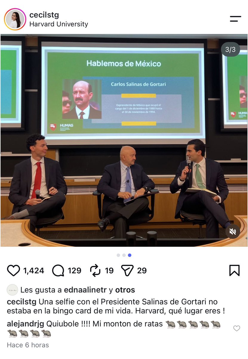 Hans2412's tweet photo. Carlos Salinas de Gortari. Uno de los mayores saqueadores, asesinos y corruptos reapareció, según esta publicación en Instagram. 

El famoso "innombrable". Fue a dar cátedra de cómo dejar en ruinas un país. El que implantó el neoliberalismo en México. 

Por este miserable, el país ha sufrido tantas cosas. Gente que perdió todo, y hasta suicidios. 

https://t.co/BSpbUm5hK8
