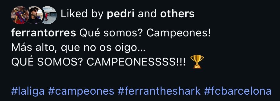 7sferran's tweet photo. i just realized he used the same caption when barça won the league he also said it when he won the euro 🥹 https://t.co/wjs49PRhUh