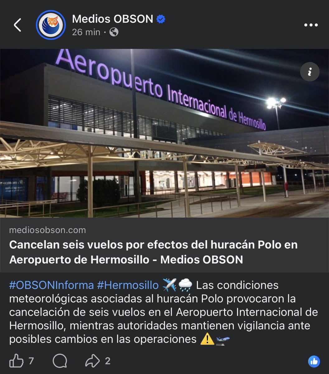 drasalmonella's tweet photo. 🚨 Cancelaciones de vuelos complican la llegada de sustentantes del ENARM 2026 a Hermosillo. 

Las condiciones meteorológicas asociadas al huracán Polo ya afectan vuelos desde distintos puntos del país. @SSalud_DGCES @SSalud_mx ¿habrá medidas ante esta situación? #CIFRHS https://t.co/lfNAq0SkEn