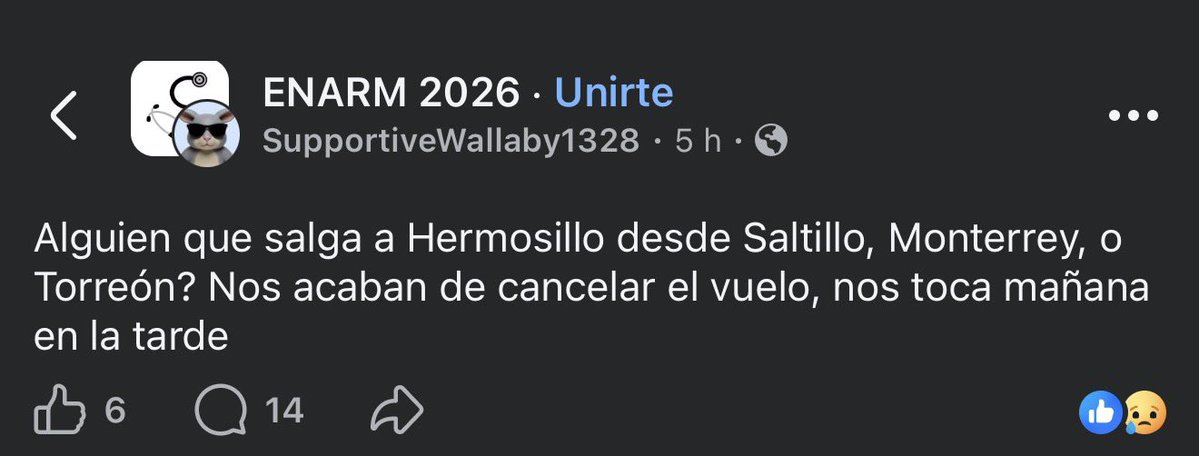 drasalmonella's tweet photo. 🚨 Cancelaciones de vuelos complican la llegada de sustentantes del ENARM 2026 a Hermosillo. 

Las condiciones meteorológicas asociadas al huracán Polo ya afectan vuelos desde distintos puntos del país. @SSalud_DGCES @SSalud_mx ¿habrá medidas ante esta situación? #CIFRHS https://t.co/lfNAq0SkEn
