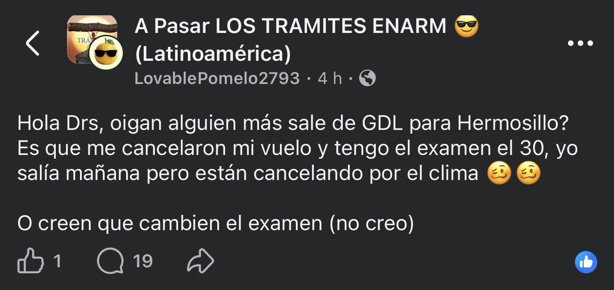 drasalmonella's tweet photo. 🚨 Cancelaciones de vuelos complican la llegada de sustentantes del ENARM 2026 a Hermosillo. 

Las condiciones meteorológicas asociadas al huracán Polo ya afectan vuelos desde distintos puntos del país. @SSalud_DGCES @SSalud_mx ¿habrá medidas ante esta situación? #CIFRHS https://t.co/lfNAq0SkEn