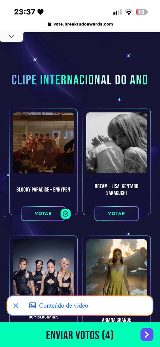 jaquesilvax_'s tweet photo. convocando todos os engenes vamo votar galera não esqueçam que temos premiação importante e os meninos estão concorrendo em 3 categorias melhor grupo internacional masculino, clipe internacional do ano e fandom do ano votem muito 5 votos cada.
BREAKTUDO AWARDS 2026 🇧🇷
#enhypen https://t.co/VqWq6jszrT