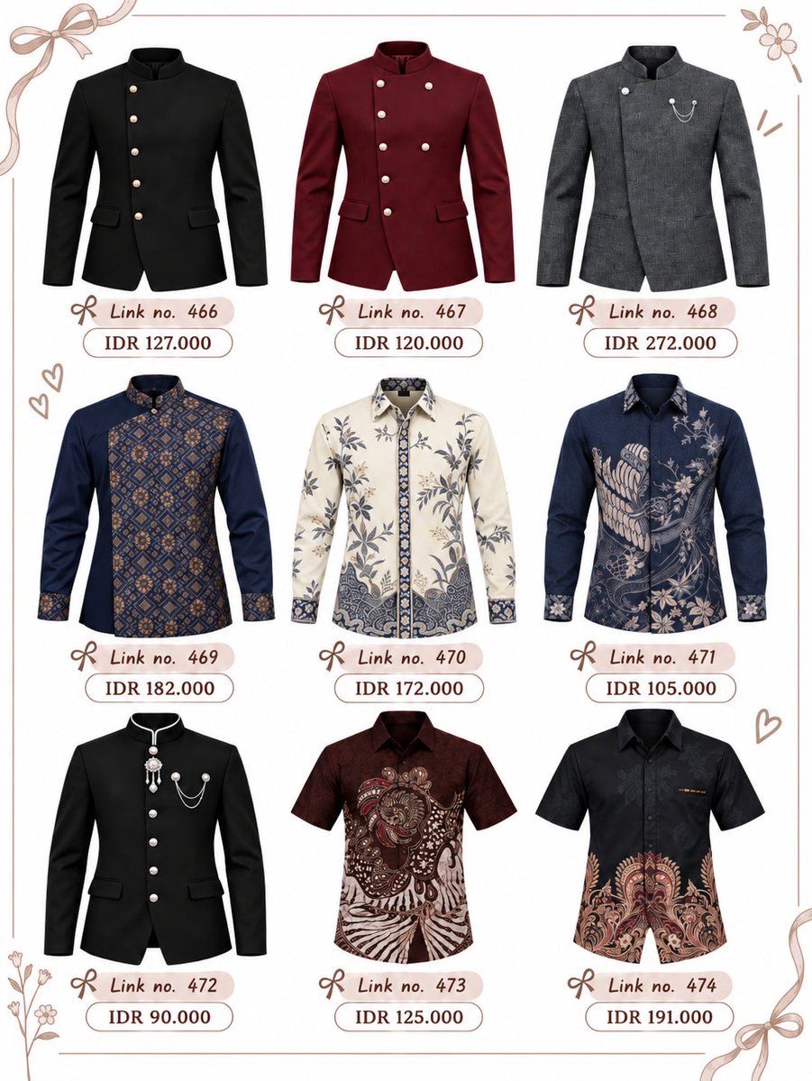 kepogoods's tweet photo. 🌷 fashion finds
men's kebaya era starts here. 👀
#kepogoods #atasanbatik #kebayapria #atasankebaya

♡ swipe to see all items
🔗 shop this look ⤵️
https://t.co/LSRolijECG https://t.co/sz3sZcrf9N