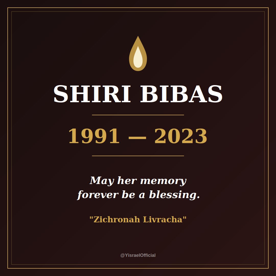 YisraelOfficial's tweet photo. 🕯️

Shiri Bibas spent her whole life caring for other people's children before Hamas took her own. 

A mother, to the very end, trying to protect her sons. 

Reply with 🕯️ if you'll say her name today. https://t.co/jOC5uk5dmy