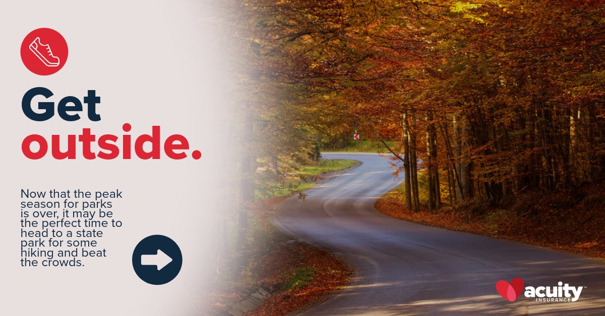 acuityinsurance's tweet photo. A change in seasons can be a good reminder to check in on the routines that help us feel our best.

You don’t have to do everything at once. Sometimes, just a few small changes can change everything.

Read six of our favorite fall fitness tips: https://t.co/AF1yrPFXJC https://t.co/EluOHKFlN0
