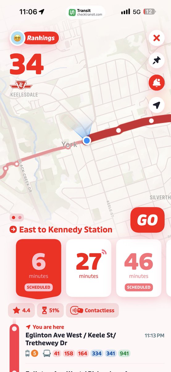 itsnellsbaybee's tweet photo. @TTChelps 27 minutes for the next 34 bus is nuts. doesn’t matter what time of day it is, you always end up getting screwed waiting for this bus. how do you only have 3 busses on the entire route, even at this time? what about people that have to get off between major stations? 🤦🏼‍♀️ https://t.co/brypU4vIxU