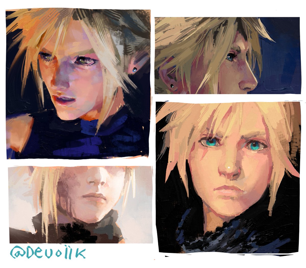Devoiik's tweet photo. portrait studies w cloud strife https://t.co/ELu0slIXsR