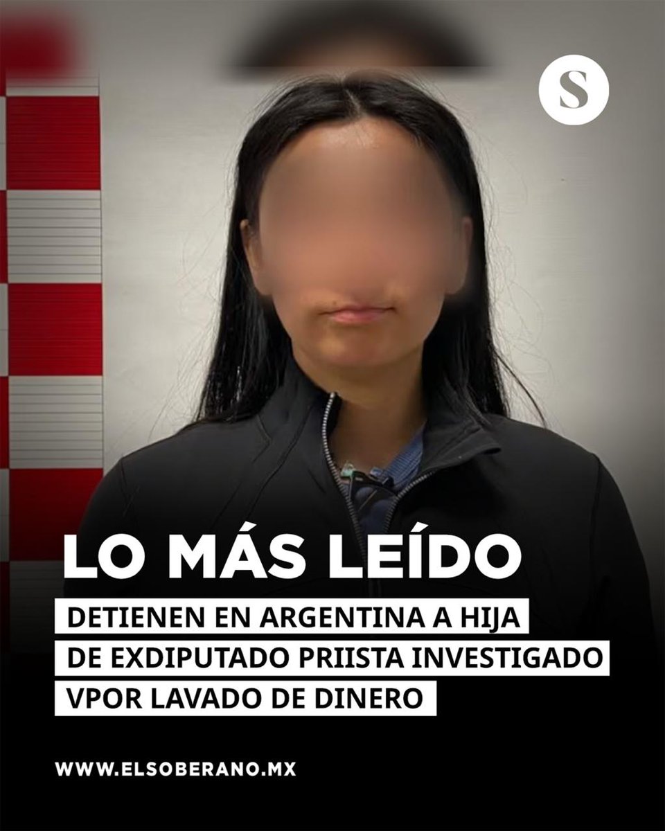 ElSoberanoMX's tweet photo. #LoMásLeído 👉 Detienen en Argentina a hija de exdiputado priista investigado por lavado de dinero

Ana Carmen Sosa Cravioto, hija del exdiputado priista y exrector de la UAEH, Gerardo Sosa Castelán, fue detenida en Mendoza, Argentina, por una alerta roja de Interpol vinculada a acusaciones de lavado de dinero en México.

Más en: https://t.co/59yNCudhDD