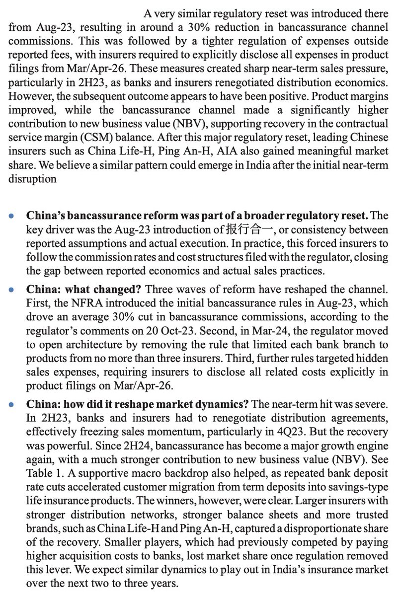 refsrc's tweet photo. India's proposed reset of insurance distribution costs resembles the one China introduced in 2023. JPM on how that played out in China: https://t.co/xYUvPPdvIm