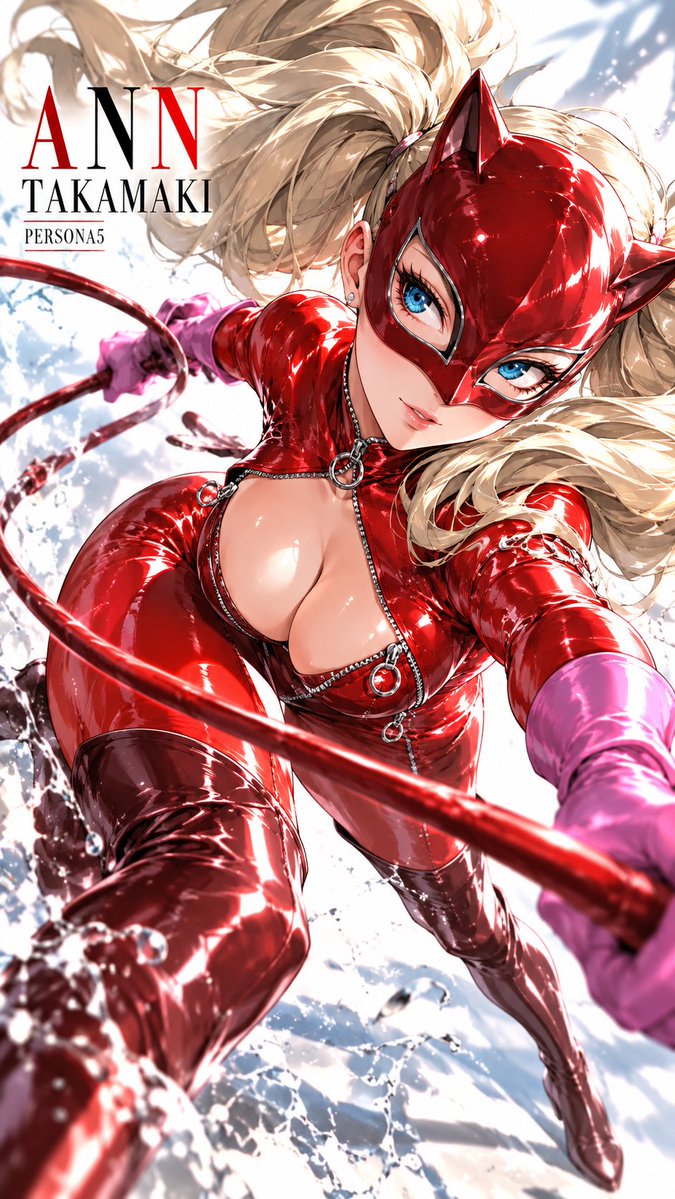 Solaneko555's tweet photo. 『降参？…ううん、お仕置きはこれからよ』— PANTHER / ANN TAKAMAKI.

​『ペルソナ5』より、怪盗パンサーをグラフィックポスター風に。 https://t.co/QwDID1sTln