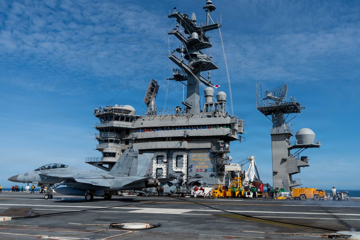 NavalInstitute's tweet photo. Four Injured After Landing Mishap Aboard USS Dwight D. Eisenhower, Crew Safely Recovered — USNI News
https://t.co/yDZv1Mo2IG https://t.co/xZMZ7Rmtax