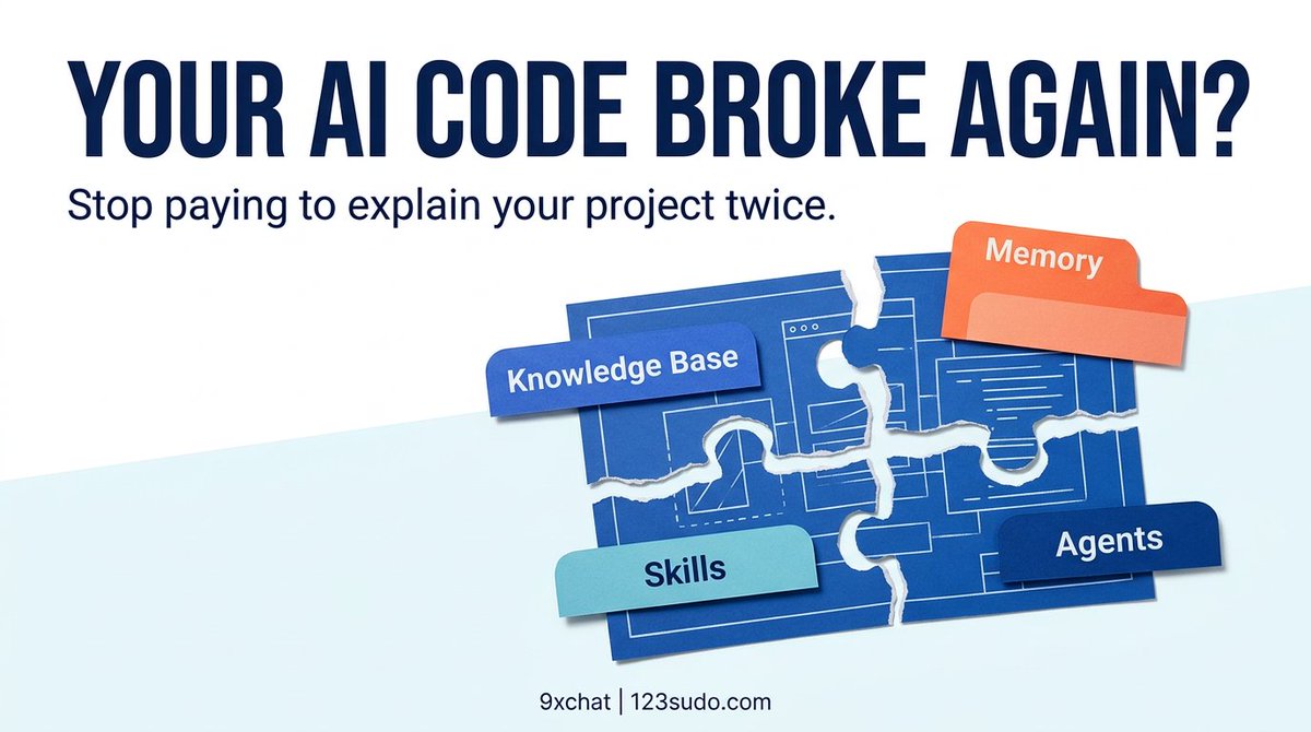 satyalk752's tweet photo. Your AI code broke after 20 messages. So you opened a new chat, explained the project again, and spent more tokens getting back to where you started.

Sound familiar? https://t.co/rPqLw3JEcT