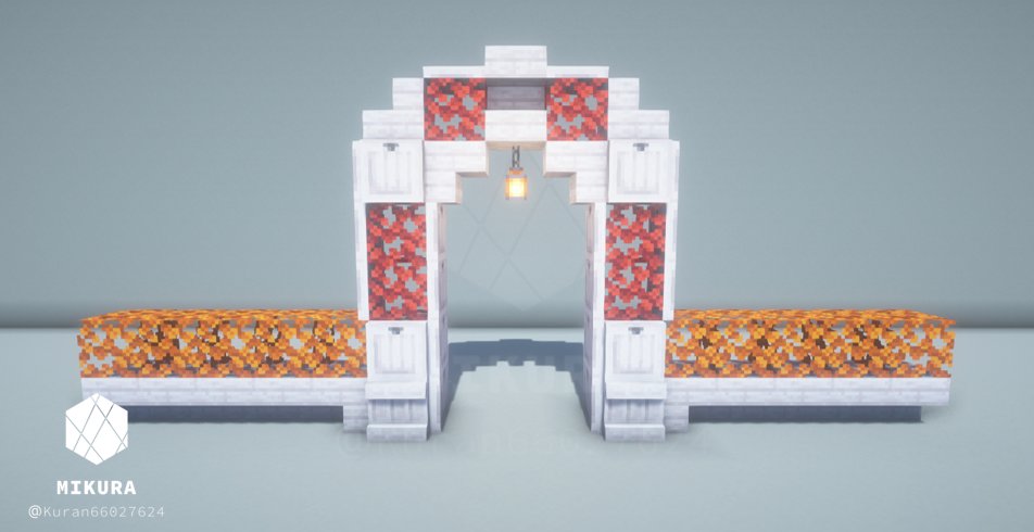 Kuran66027624's tweet photo. 今回のブログでのお気に入りはポプラの葉のアーチ！
#minecraft建築コミュ #Minecraft #バニラ建築学部 #マイクラ https://t.co/g6FFD22Kpv