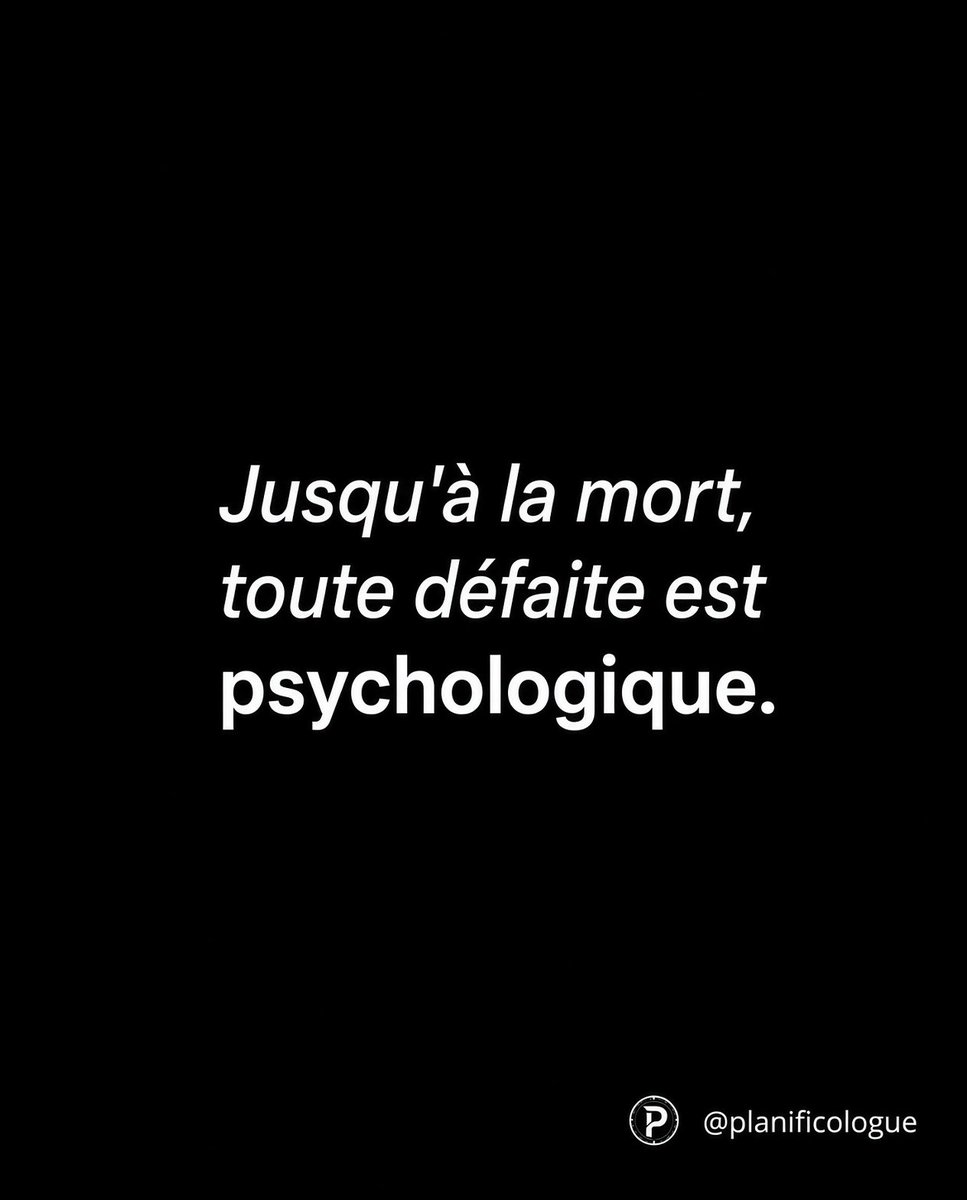 Planificologue's tweet photo. Jusqu’à la mort, toute défaite est psychologique.

Tant que tu respires, rien n’est fini. 

Un projet qui capote, un échéancier qui explose, une équipe qui lâche, un client qui dit non : ce n’est pas la fin. 

C’est juste le moment où ton cerveau essaie de te convaincre que ça l’est.

La vraie défaite, c’est pas l’échec. C’est d’accepter l’histoire que tu te racontes après : « j’suis pas capable », « c’est trop tard », « les autres vont mieux s’en sortir ».

Ça, c’est psychologique. Et ça se travaille.

Tu peux tout perdre — temps, argent, fierté, momentum — et quand même te relever le lendemain. 

Parce que tant que t’es là, tu peux encore ajuster le plan, changer de rythme, recadrer le but.

C’est toi qui décides si tu restes à terre ou si tu recommences.

Tes projets. Ton rythme. Tes buts.

Jusqu’au bout.