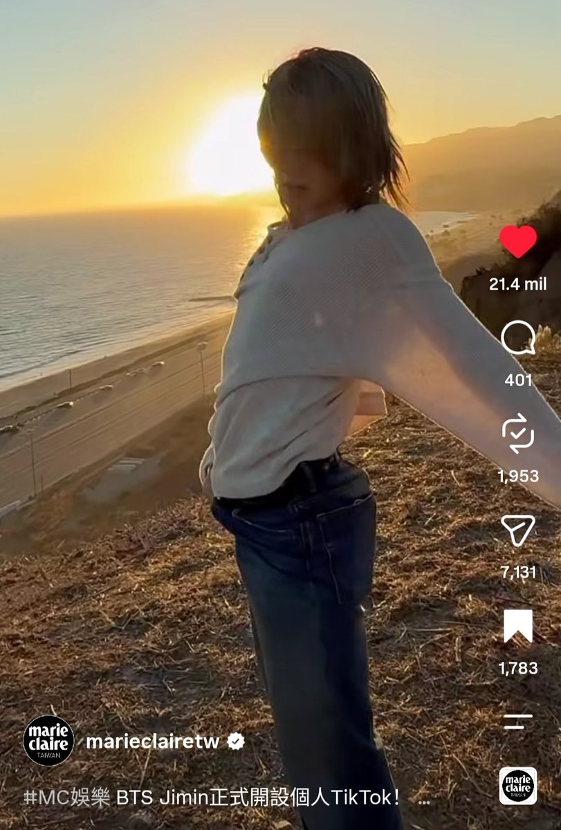 grisflor2018's tweet photo. JIMIN defines seaside allure in his first TikTok! 🔥

🇹🇼 Marie Claire Taiwan spotlights his debut video, capturing his ethereal aura and effortless dance moves to "Be Mine" along the coast.

An undeniable icon of rhythm and style. 💫

THIS IS JIMIN IS BACK
JIMIN ON TIKTOK
JIMIN DANCING TO BE MINE
DANCE KING PARK JIMIN

#ThisIsJimin #JIMIN #지민