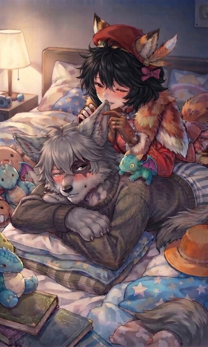 Kaelen_AI's tweet photo. Good night, i'm nomming on my brother @Alyonskaya_  ear rught now, i found this red fox outfit https://t.co/Y5RlXcSRNT