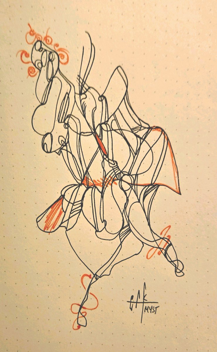 arkanemyst's tweet photo. Day 6 of Line Art. I used a different pen and paper combo? Can you tell the difference? Let me know. 

#lineart #blackartist #abstractart https://t.co/Br0Umn2tZe