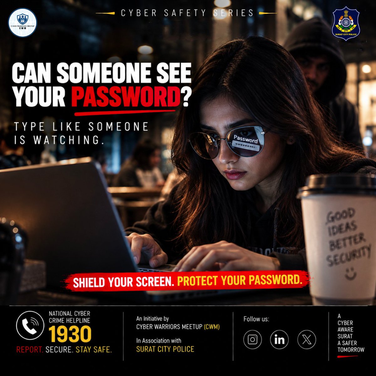 CWMCommunity's tweet photo. Think your password is private? 👀
Sometimes, someone doesn’t need to hack your account — they just need to watch you type it. https://t.co/w5rvS37DNA