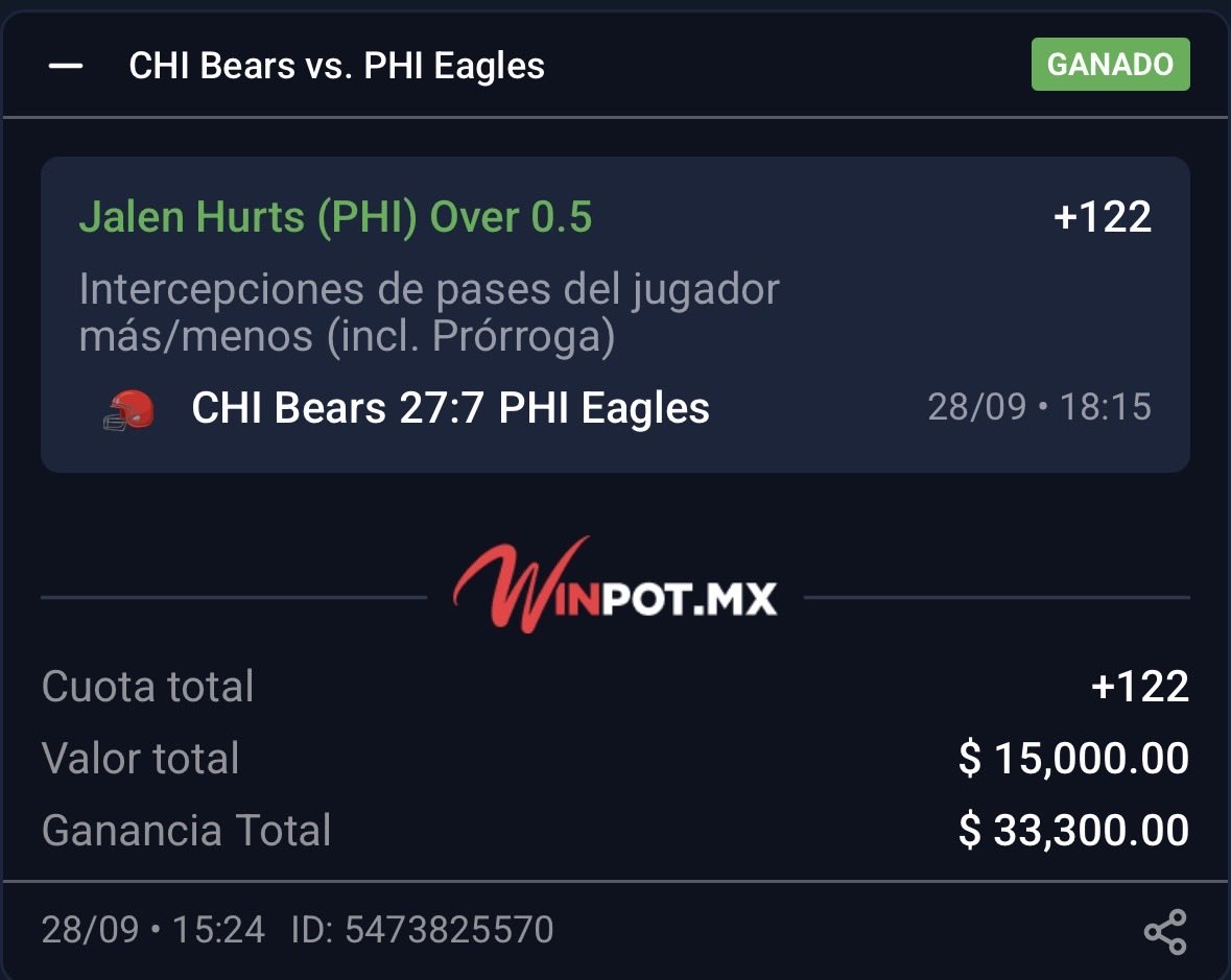 RevolverBets's tweet photo. #DaBears vs #FlyEaglesFly

Luther Burden III TD +350 ✅
Jalen Hurts Interceptado +130 ✅

En los 4 grupos que hemos hecho  se han cobrado momios muy positivos y estuvimos cerca de Barkley la NFL esta amañada no se le puede ganar todo es el juego mas falso que he visto pero cobramos rico. @Luckymasked