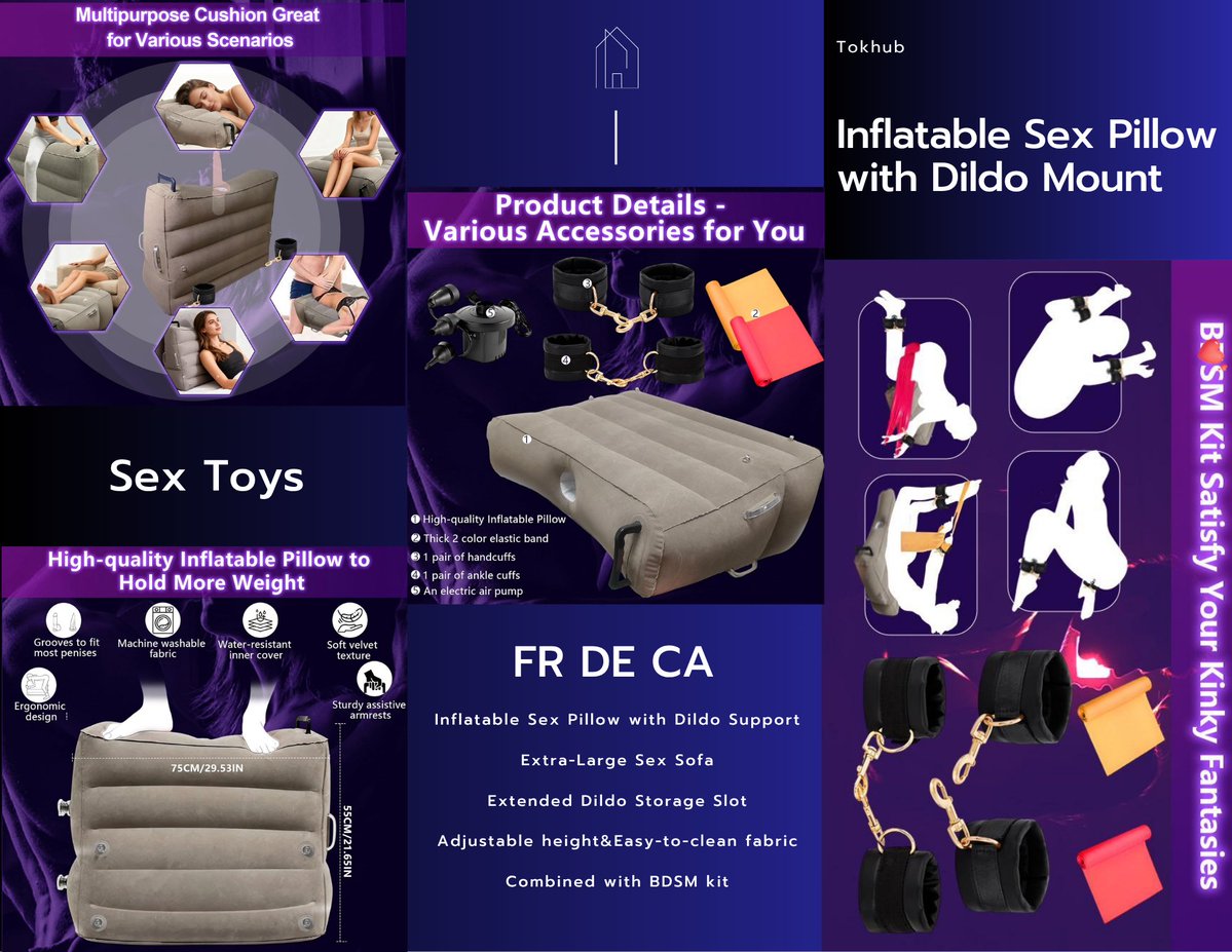 Phoebabey11's tweet photo. 🎉Elevate positions with the Tokhub Inflatable Sex Pillow &amp; Dildo Mount – extra-large adjustable sofa with BDSM cuffs, easy-clean fabric &amp; sturdy support for versatile couple play.  

#SexToys #SexPillow #BDSM #CouplesToys #Tokhub https://t.co/vUfA6aguaD