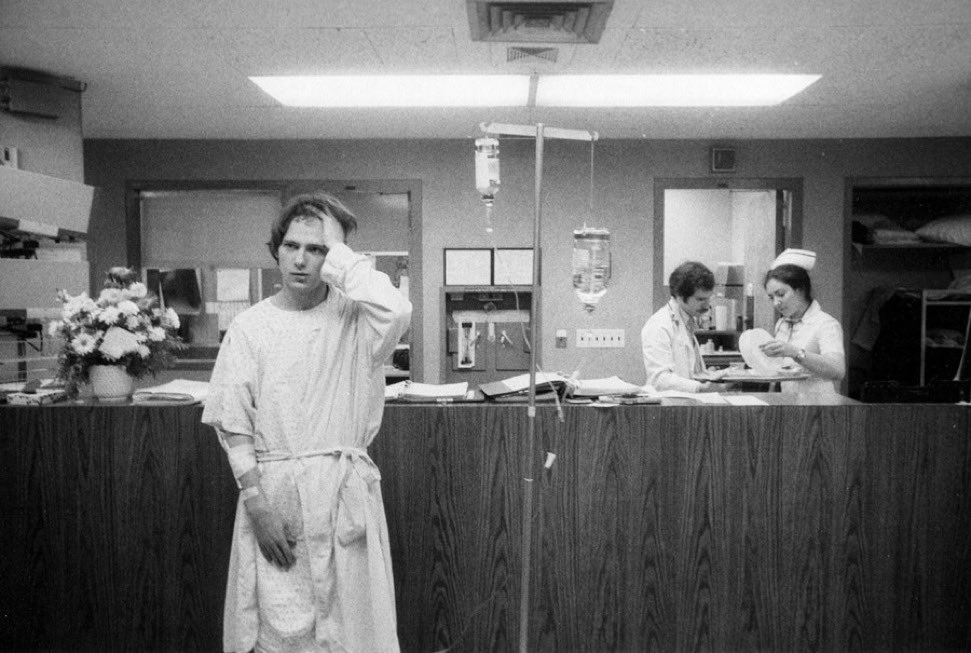 BillPourquoimec's tweet photo. Richard Lloyd, founding member &amp; guitarist of Television, checks into a New York hospital for a procedure that would purify his blood after heavy drug use  in 1977 and Godlis sets up a photo essay to document it for Rock Scene magazine. https://t.co/laP1Mvjqka