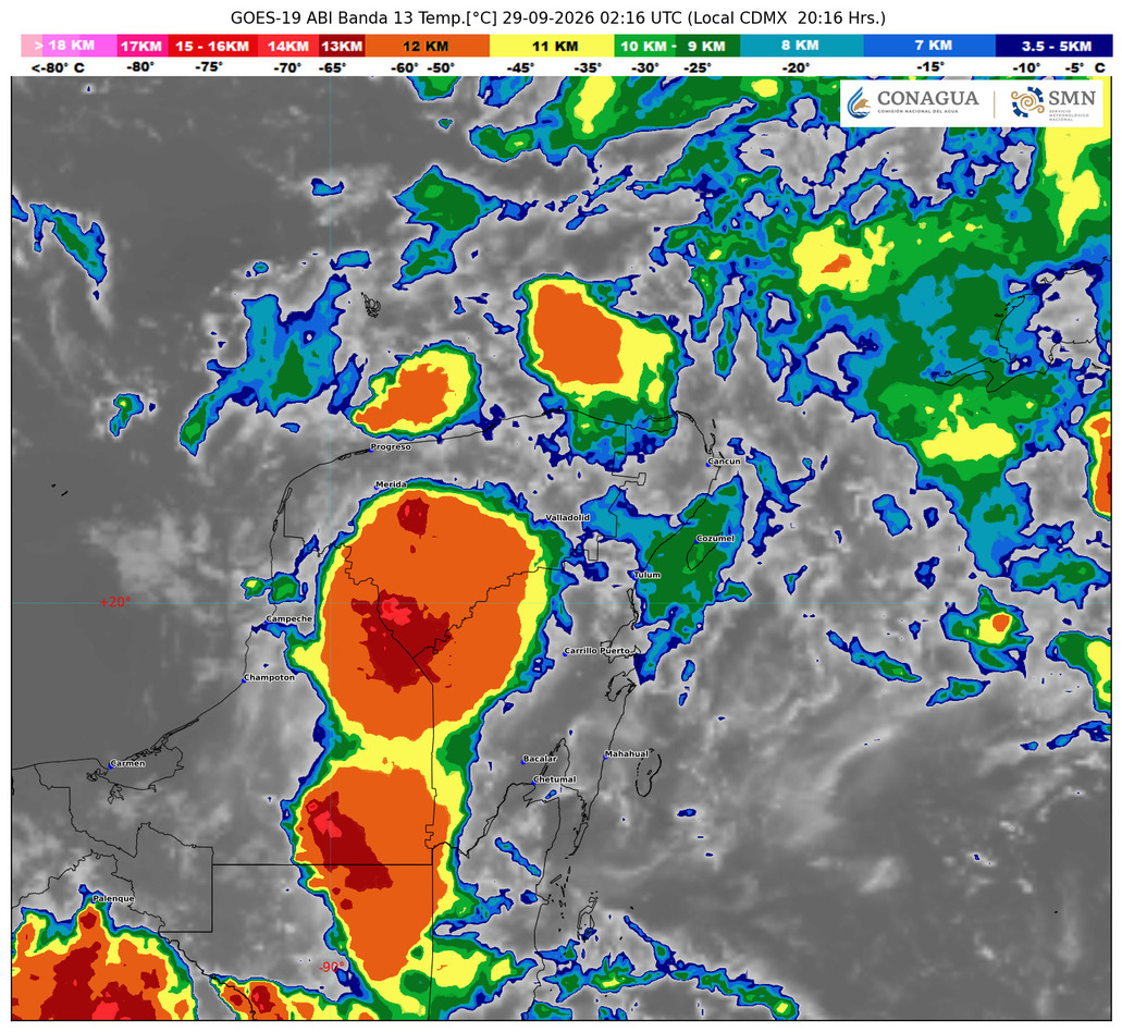 5toPoderDiario's tweet photo. #5TOPODER #NOTICIAS #PRONOSTICODELTIEMPO #QUINTANAROO
QUINTANA ROO MANTENDRÁ AMBIENTE CALUROSO Y ALTA PROBABILIDAD DE LLUVIAS ESTE 29 DE SEPTIEMBRE
Chetumal, Quintana Roo, 29 de septiembre de 2026. El estado de Quintana Roo registrará este martes condiciones de ambiente caluroso, elevada humedad y alta probabilidad de lluvias en diversas regiones, derivado de sistemas de inestabilidad que favorecen el desarrollo de nublados y chubascos durante la tarde y noche.
Se prevén temperaturas máximas de entre 30 y 35 grados centígrados, mientras que la sensación térmica podría superar los 40 grados en algunas zonas del sur del estado. Las autoridades recomiendan a la población mantenerse hidratada, utilizar ropa ligera y evitar la exposición prolongada al sol durante las horas de mayor intensidad.
En la zona norte, incluyendo Cancún e Isla Mujeres, se espera un ambiente cálido con intervalos de nubes y posibilidad de lluvias aisladas. En la Riviera Maya y la zona centro del estado prevalecerán temperaturas elevadas y condiciones bochornosas, mientras que en el sur, particularmente en Chetumal, Bacalar y José María Morelos, el calor será más intenso durante gran parte de la jornada.
TEMPERATURA Y SENSACIÓN TÉRMICA POR MUNICIPIO
Benito Juárez (Cancún): 30°C | Sensación térmica 36°C
Isla Mujeres: 30°C | Sensación térmica 35°C
Puerto Morelos: 30°C | Sensación térmica 35°C
Lázaro Cárdenas: 31°C | Sensación térmica 36°C
Solidaridad (Playa del Carmen): 31°C | Sensación térmica 36°C
Cozumel: 32°C | Sensación térmica 37°C
Tulum: 31°C | Sensación térmica 36°C
Felipe Carrillo Puerto: 33°C | Sensación térmica 38°C
José María Morelos: 34°C | Sensación térmica 39°C
Bacalar: 34°C | Sensación térmica 39°C
Othón P. Blanco (Chetumal): 35°C | Sensación térmica 40°C
La jornada de este martes estará marcada por temperaturas elevadas, alta humedad y probabilidad de lluvias dispersas en gran parte del territorio quintanarroense. Aunque las precipitaciones podrían brindar un alivio temporal al calor, se recomienda a la población mantenerse atenta a las condiciones meteorológicas y tomar las precauciones necesarias.
Fuente: 5to Poder Agencia de Noticias