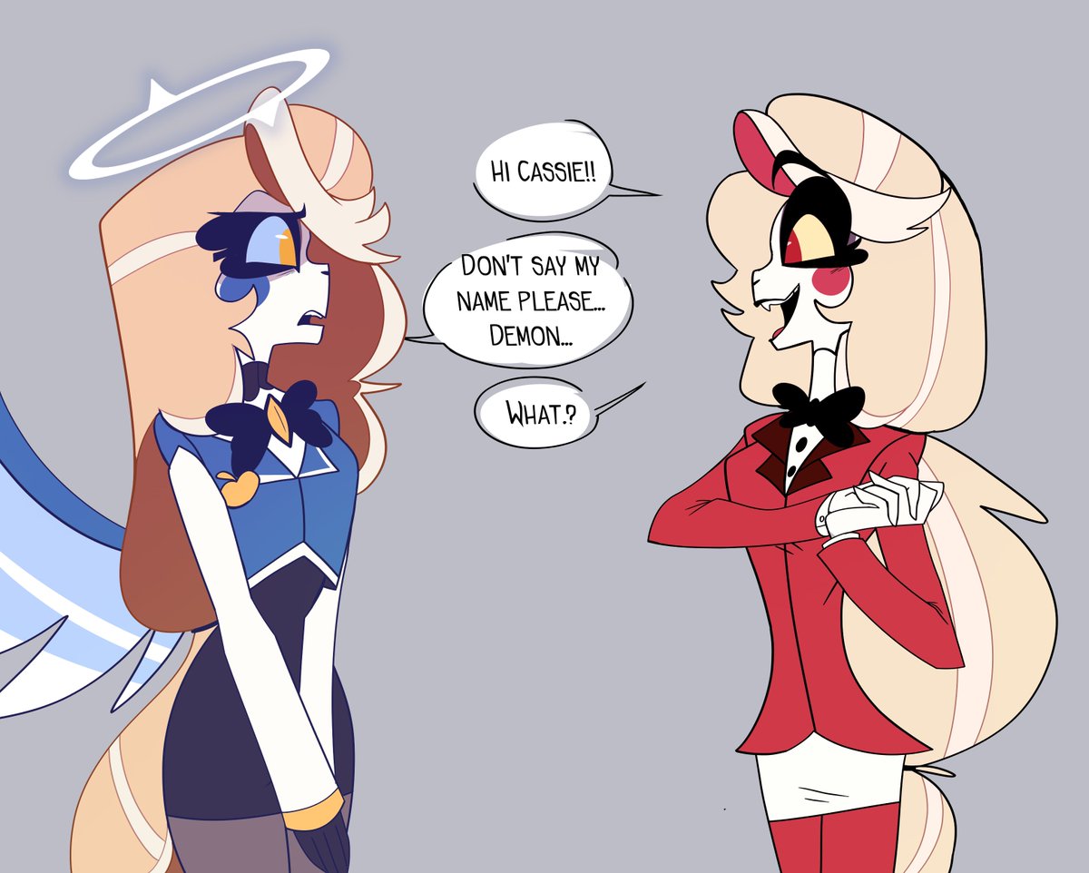 Imnotdiscord's tweet photo. Culpen al padre de las respuestas de su hija 🫵
#HazbinHotelAU #HazbinHotelCassiel #HazbinHotelCharlie https://t.co/wDLgzsL6HQ