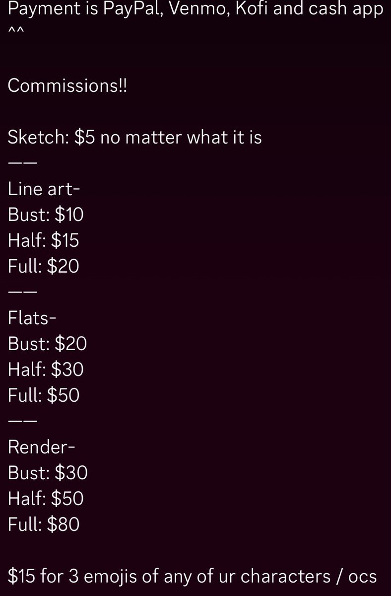 yeenmourge's tweet photo. My commissions are officially open for good!!! I’m so sorry that they’re not cheap but I’m recently homeless and not feeling the best as I just found out I’m deathly allergic to alcohol!!! {I need money to pay for meds tomorrow!}

Find my art in my profile!!! https://t.co/9bPqMg1eJo