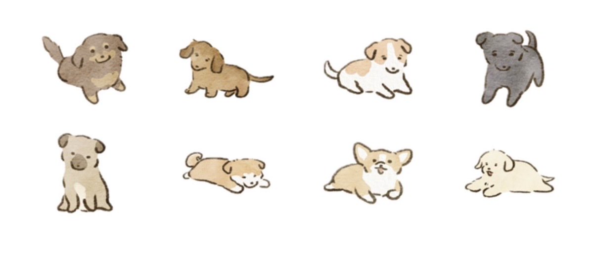anz_m_'s tweet photo. 試しに犬だけのスタンプを作ってみました🐶
並べるとかわいいかも🐶 https://t.co/Ix7zg55Dei