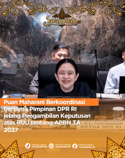 javaupdateid's tweet photo. Ketua DPR RI Puan Maharani berkoordinasi bersama Pimpinan DPR RI menjelang pengambilan keputusan atas RUU tentang APBN Tahun Anggaran 2027.

Pembahasan anggaran menjadi bagian penting dalam memastikan kebijakan dan program pemerintah memiliki dukungan anggaran yang tepat serta https://t.co/lGm01OZtlp
