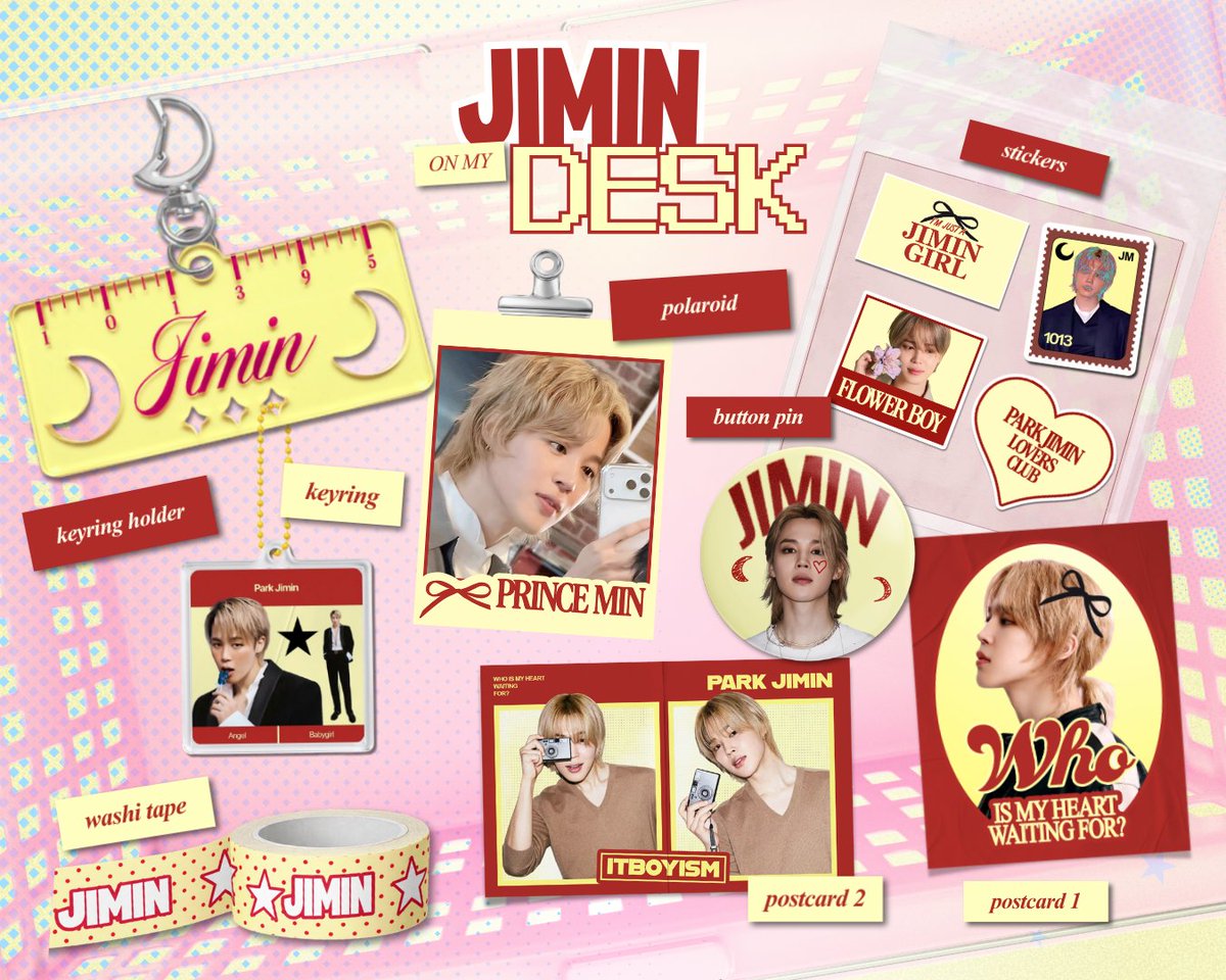 libracarts's tweet photo. JIMIN ON MY DESK ✦ 1013 GOODS  

ORDER NOW!  🖇️: https://t.co/EYQWNE5hV9

PRE-ORDER PERIOD
September 24, 2026 — October 10, 2026  

PAYMENT DEADLINE October 12, 2026  

✦ Angel Min Button Pin for the first 10 buyers!
✦ Tingi Purchase Available

DAY 5 PRE-ORDER https://t.co/nMVXe1aXD1