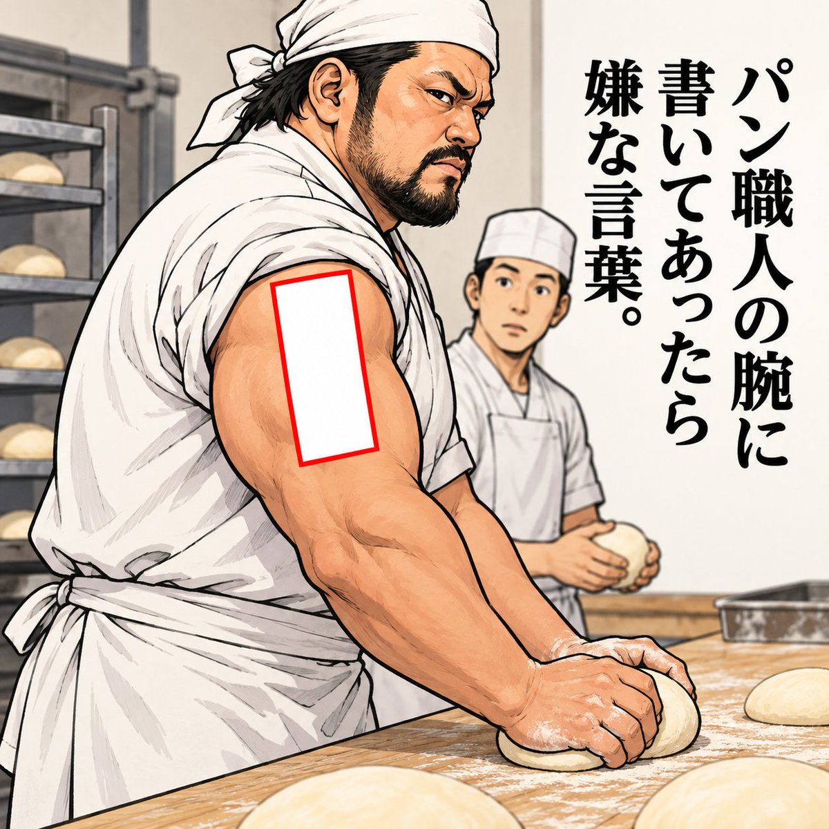 Ogiriodai's tweet photo. 【お題】パン職人の腕に書いてあったら嫌な言葉 https://t.co/Rm8CewcXhZ