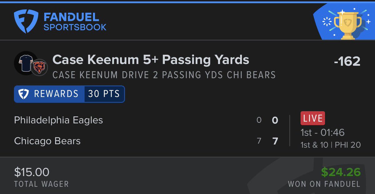 TylerAshe24's tweet photo. Never doubted you, special thanks to @casekeenum 

Join the Discord @ThePrimoBets 

#FanDuel #MNF #Gambling𝕏 https://t.co/BhSAjCacAi