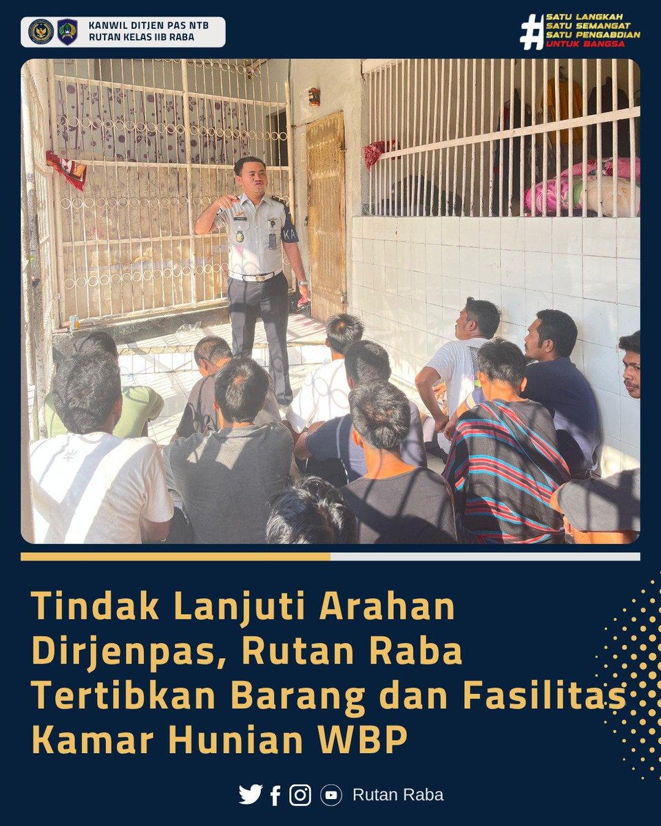 RutanRaba's tweet photo. Tindak Lanjuti Arahan Dirjenpas, Rutan Raba Tertibkan Barang dan Fasilitas Kamar Hunian Warga Binaan

#Kemenimipas #AgusAndrianto #DitjenPAS GunGunGunawan #KetutAkbarHerryAchjar #DitjenPASNTB RBKunwas https://t.co/Fi0KV2waOW