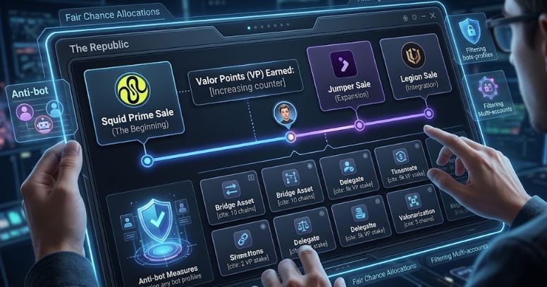 Sutheeohm's tweet photo. 1/3 My journey with The Republic started with the Squid Prime sale post, where members could earn VP through missions. The mechanics hooked me immediately
Even without a high initial Score, it offered a fair chance at allocations while  filtering out bots .@legiondotcc https://t.co/AYdPMMQKfT