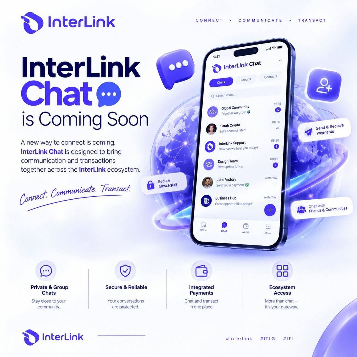 OloladeADE3863's tweet photo. 💬 A new way to connect is coming.

InterLink Chat is designed to bring communication and transactions together across the InterLink ecosystem.

Connect. Communicate. Transact. 🌐

#InterLink #ITLG #ITL https://t.co/j8naR5ee7z