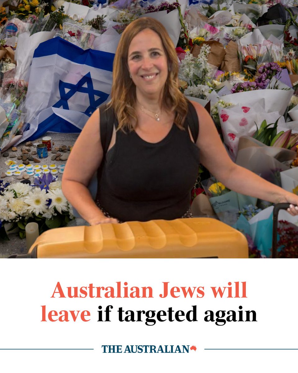australian's tweet photo. Fears over rising antisemitism and security failures have already driven a 90 per cent leap in Australians starting the process of migration to Israel. Read the full story: https://t.co/KqO7twqkTh https://t.co/xvx54PeKrx