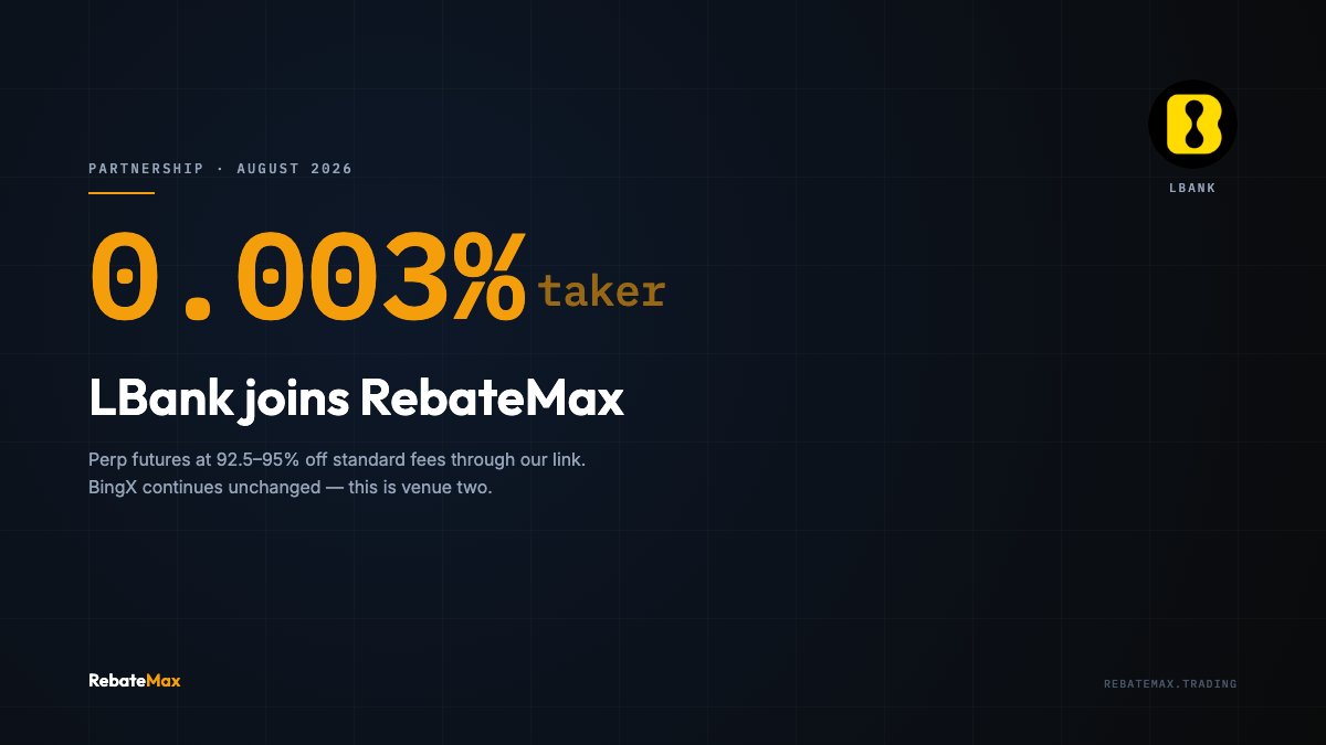 rebatemax's tweet photo. New on @LBank_Exchange today: ZEC/USDT, MEME/USDT, BABYDOGE/USDT +412 more.

Taker fee through our link: 0.003%. Standard: 0.06%.

https://t.co/o8usSUziwT
RebateMax https://t.co/d397iqBIHx