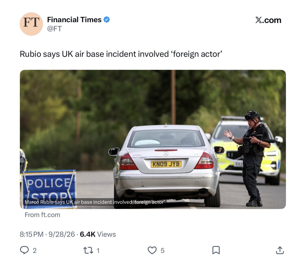 DPrabhata's tweet photo. 1. The “suspects” are out on bail
2. Marco Rubio doesn’t name the “foreign actor”
The “RAF FAIRFORD AFFAIR” is a FALSE FLAG by a “friendly” intelligence agency https://t.co/xqEjaGtpL3