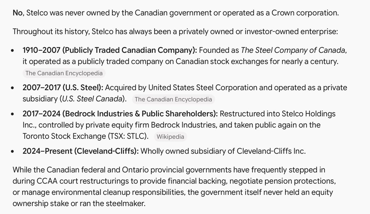 DenbySister's tweet photo. @MoralityPLS P.S. Stelco has been U.S. owned since 2007 for the following reason: It was going bankrupt. The Conservative gov't under Harper ... https://t.co/kxCdtdCQGn