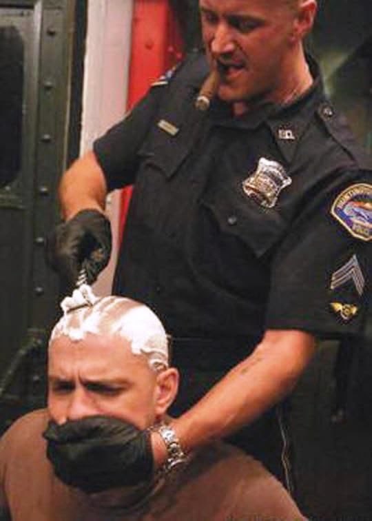 rubbrslave's tweet photo. Slaves getting their haircuts maintained by their Master. 

The pictures shows two of the acceptable haircuts for slaves: Recon and bald. https://t.co/Y8ArJu3FQ1